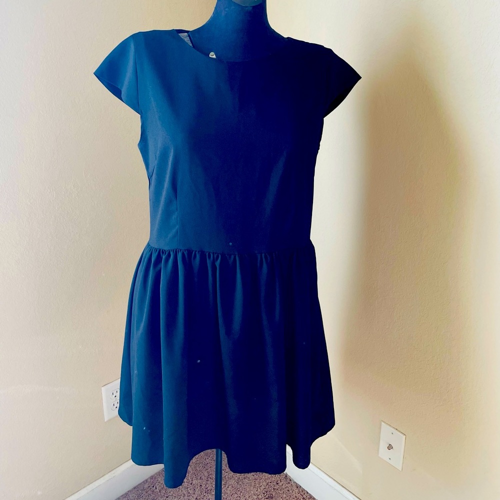 Black, cap sleeve cocktail dress